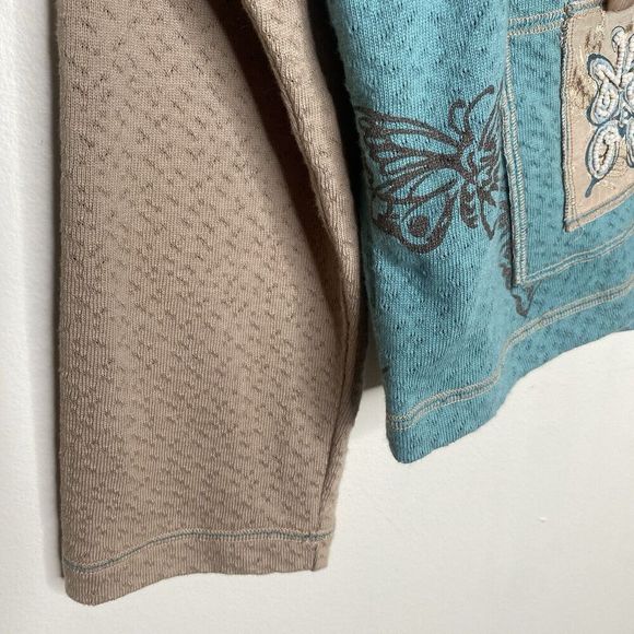 Lucky Charm Cotton Knit Butterfly Cardigan Lightweight Boho Top Y2k Medium - Picture 5 of 13